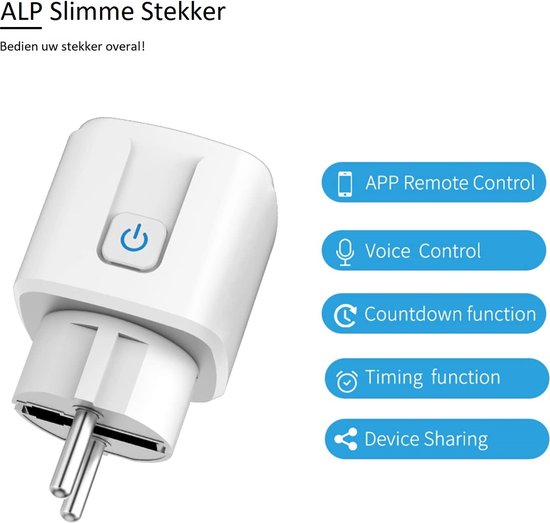 Slimme Stekker WiFi 16A met energiemeter - 3-pack - Hihome