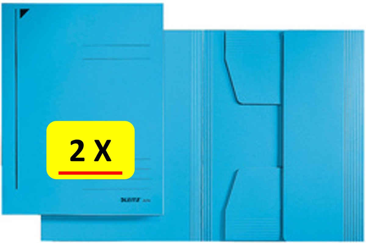 2 x Dossiermap - A3 - Leitz - Manilla karton - blauw