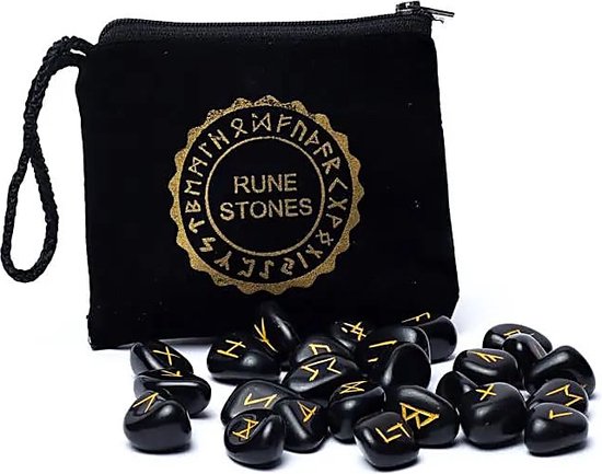 Runen Orakelset met Zwarte Agaat
