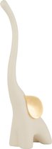 J-Line figuur Olifant - resine - creme/goud - small