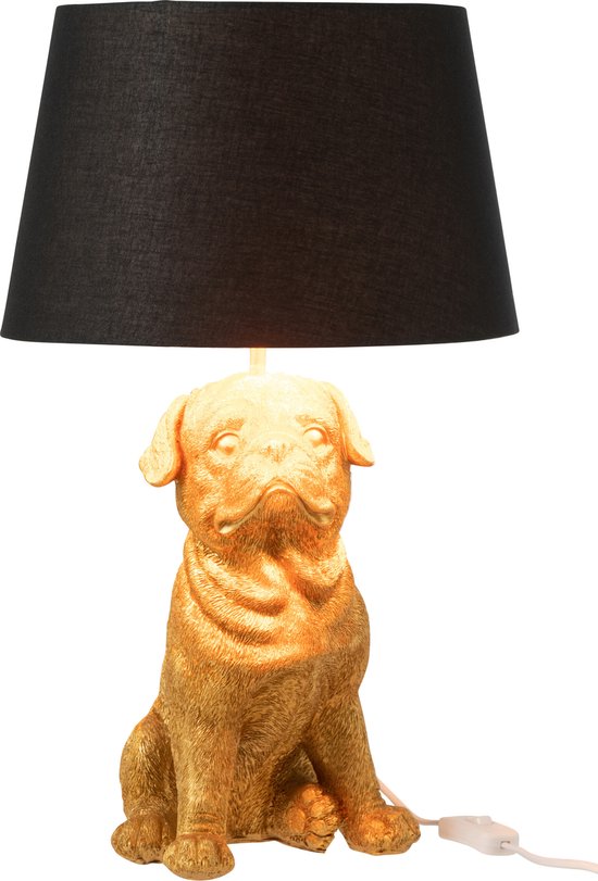 J-Line lamp Hond Zittend - polyresin - goud - woonaccessoires