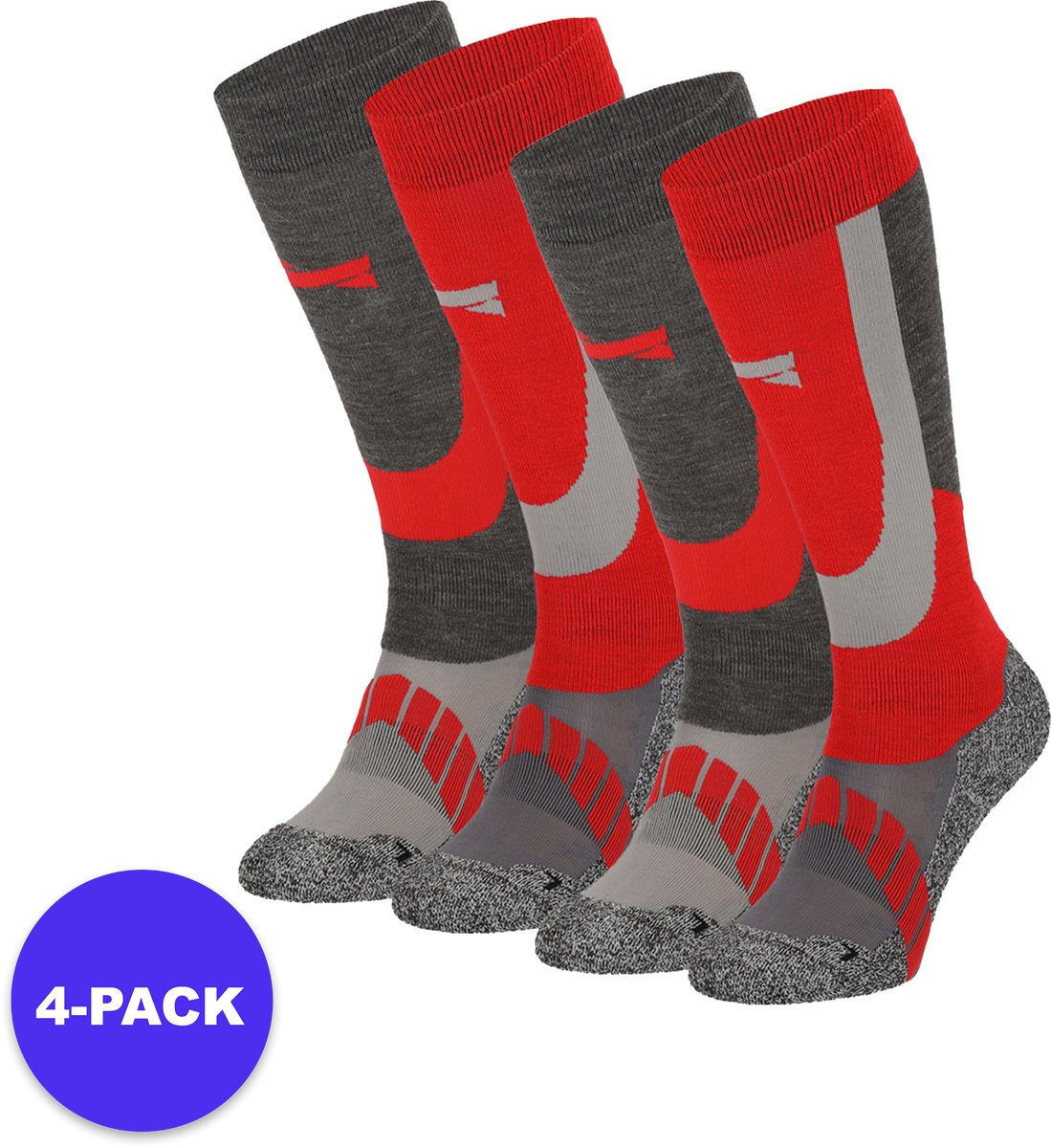 Skisokken Unisex - 4-Pack - Multi Red - Maat 35/38