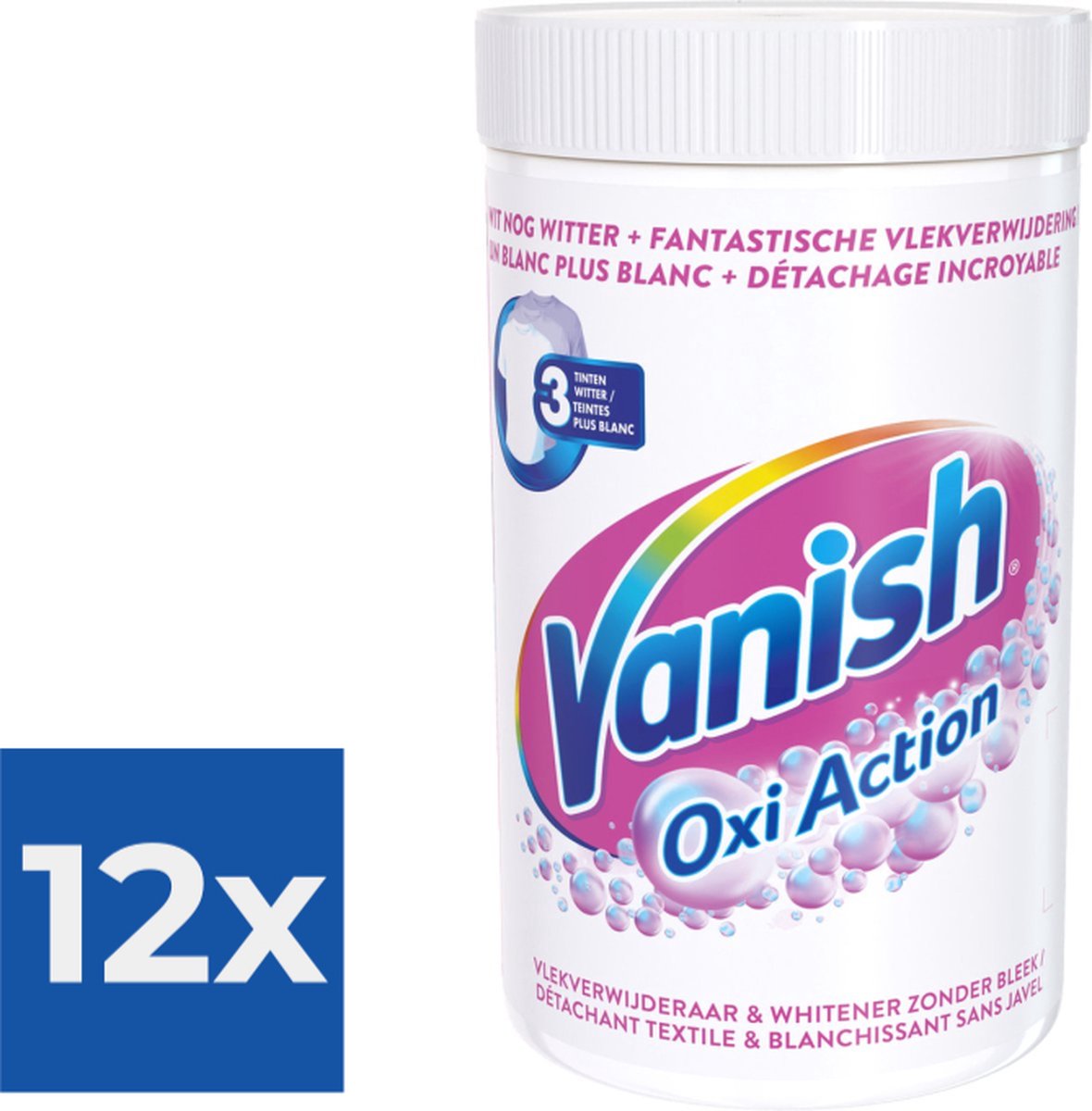Goedkoopste Vanish Oxi Action Poeder - Vlekverwijderaar Voor Witte Was - 1-5 kg - Voordeelverpakking 12 stuks