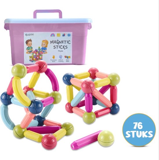 Magnetisch Speelgoed - Montessori Magnetische Staafjes - 76 stuks