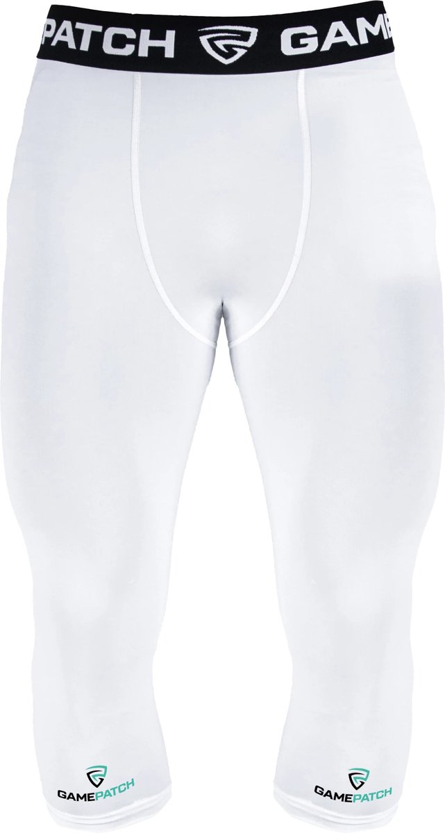 GAMEPATCH | 3/4 Compression tights | Wit | Maat 2XL | Basketball | Handball | Urban Sports