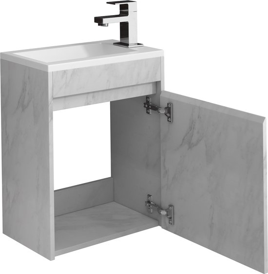 Badplaats Meuble de Toilette Sinta 40 cm x 26 cm - Chêne - Meuble Fontaine avec Lavabo