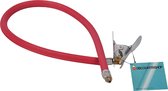 Tuyau de pompe à vélo universel - Tuyau de pompe rouge 60 cm avec raccord à vis et collier de serrage - Convient à toutes les Pompes à vélo