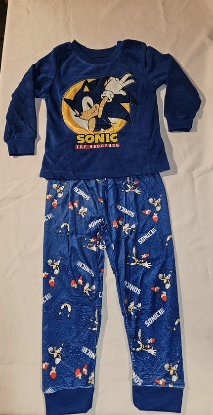 Sonic the Hedgedog pyjama velours blauw