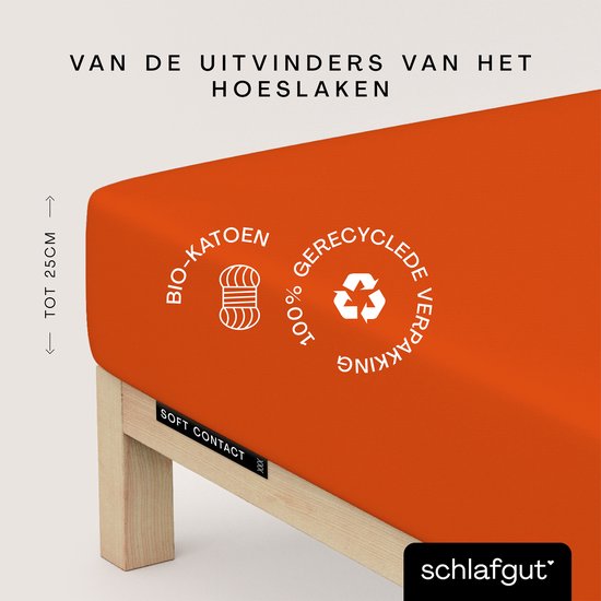 schlafgut Hoeslaken Soft Contact Bio Koeten S - 90x190 - 100x200 269 Rouge Moyen