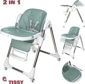 Chaise de salle à manger / chaise haute Tissy® 2 en 1 - Vert menthe / Wit - Chaise de salle à manger pliante avec table de jeu