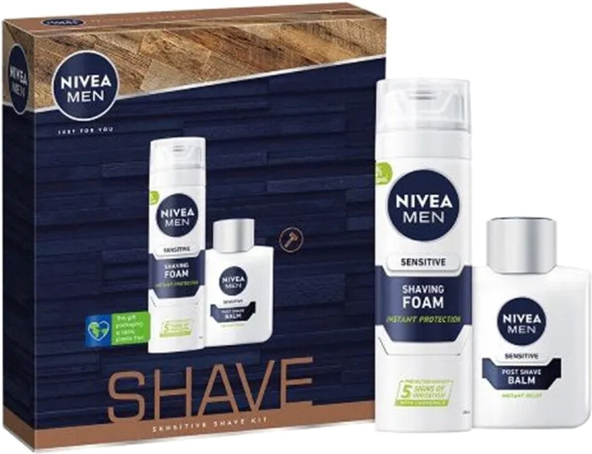 Goedkoopste Nivea Men Shave Duo Sensitive Shaving Foam 200 ml Post Shave Balm 100 ml 1 set