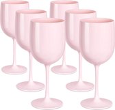 Plastic Wijnglazen, Pak van 6 glazen, Champagneglazen, Plastic, 15 oz Champagneglazen, Proseccoglazen (Roze)