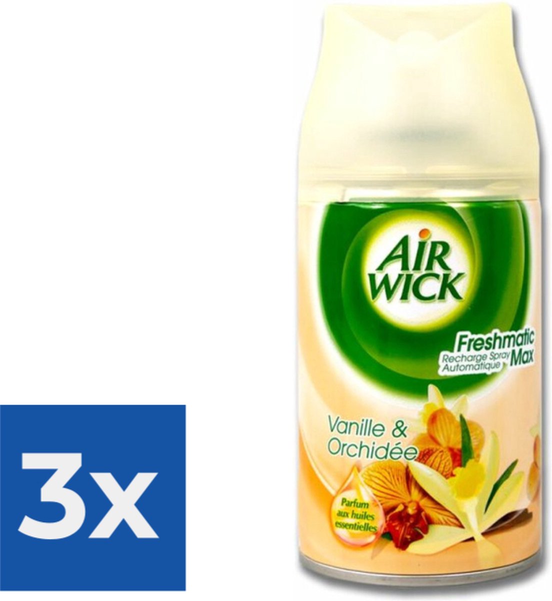 Air Wick Freshmatic Max Pure Automatische Spray Navulling Vanille & Orchidee 250 ml - Voordeelverpakking 3 stuks