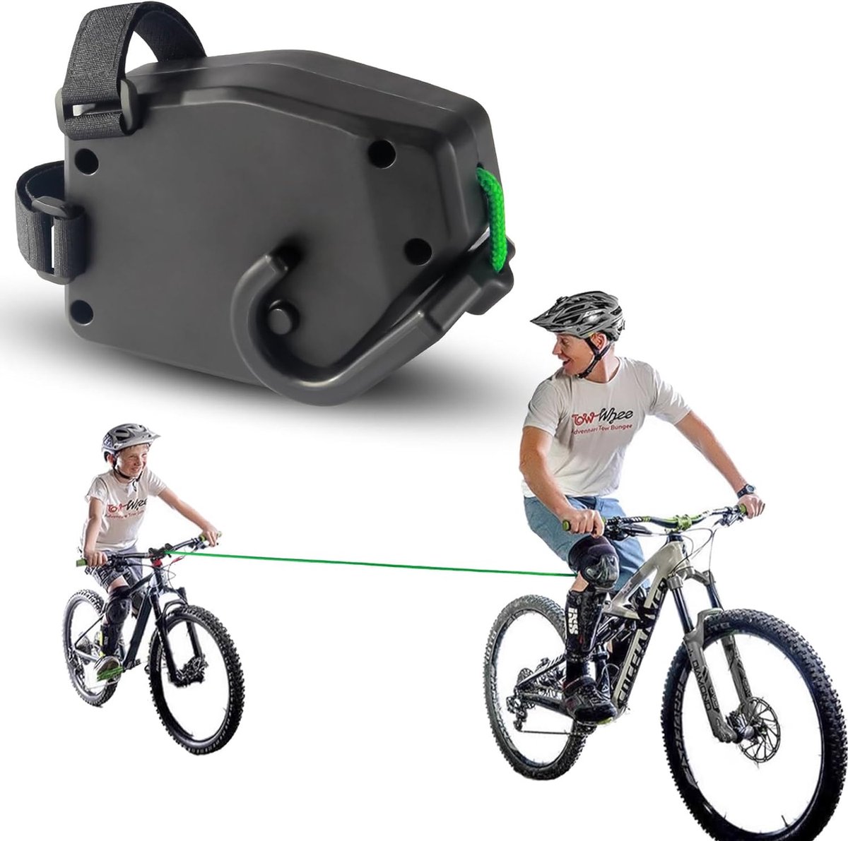 Fiets Sleepkabel voor Kinderen - Elastische Sleepriem - Zwarte Bungee Trekkoord - Ouder en Kind Fiets Trekkoord
