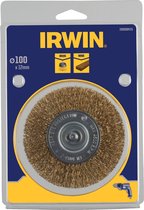 IRWIN Staaldraadborstel messing (boormachine) voor hout, diameter: 100mm. Dikte: 12mm.