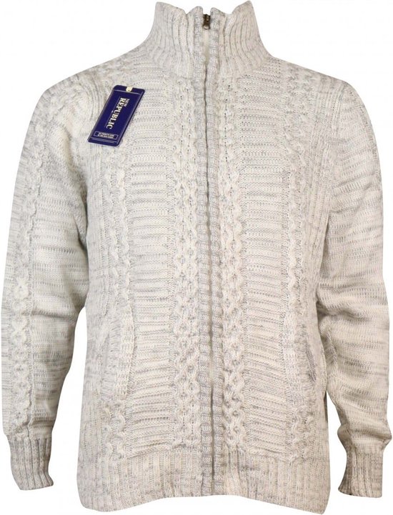 NEW REPUBLIC - Cardigan torsadé tricoté Homme - Taille 4XL - Beige