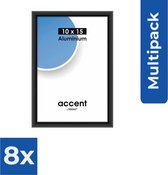 Nielsen Fotolijst 51226 Accent Zwart 10x15 cm - Fotolijst - Voordeelverpakking 8 stuks