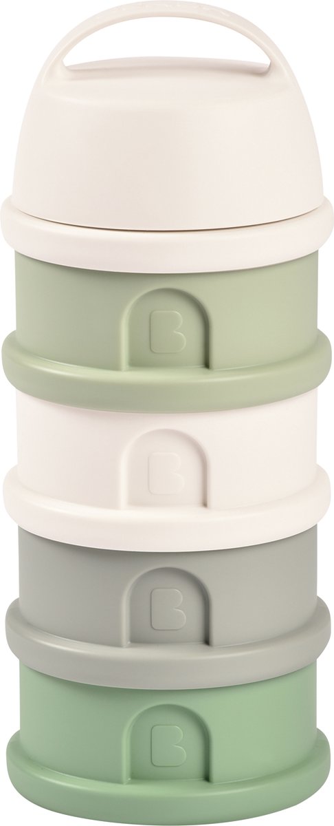 Goedkoopste Béaba Melktoren - Baby Melkpoeder Doseerdoosjes - 4 Laagse Melkpoeder Toren - Babyvoeding Bewaarbakjes - BPA Vrije Poedertoren - Cotton Sage Green