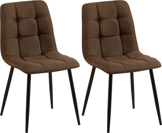 Clp Tilde Set de 2 chaises de salle à manger - Marron - Tissu
