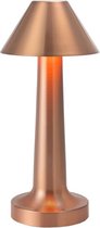 Qaan Living Tafellamp op batterijen - Oplaadbaar en dimbaar - Touch bediening - Moderne lamp - Brons/Rosé - Nachtlamp draadloos - Nachtlamp oplaadbaar