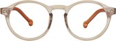 ™Monkeyglasses Bille 29 Smoke / Redish Brown rubber BLC + 1,0 - Leesbril - Blauw Licht Bril - 100% Upcycled - Danish Design