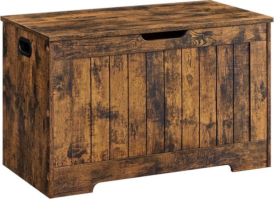 Meerveil Schoenbank met zitting, schoenenbank met opbergruimte en opklapbare lade, houten industriële stijl voor hal, 100 x 52 x 30 cm (b x h x d), grijs