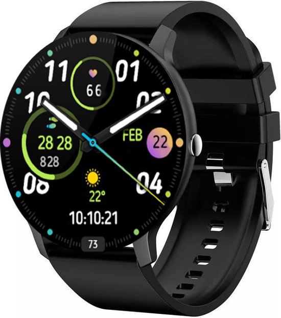 Royal Supplies SQ-33 Smartwatch - Smartwatch Heren - Smartwatch Dames- Smartwatch Kinderen - HD Touchscreen - Horloge - Stappenteller - Bloeddrukmeter - Saturatiemeter - IOS & Android -Screenprotector- Black