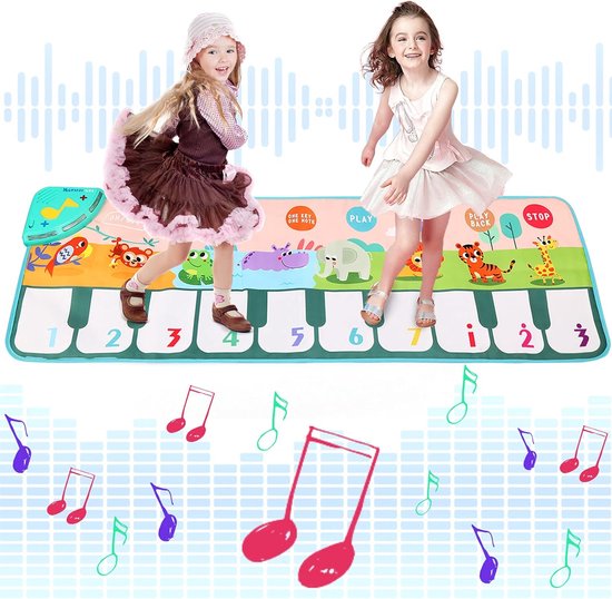 Tapis De Piano Musical Pour Enfants 1-6 Ans | 8 Sons D'instruments, 10 Mélodies, Anti-dérapant