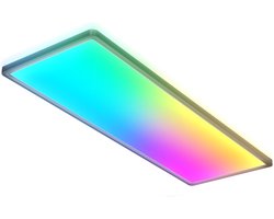 B.K.LICHT - RGB LED Plafonniére - zwart - dimbaar - met indirecte licht - met afstandsbediening - l: 58cm