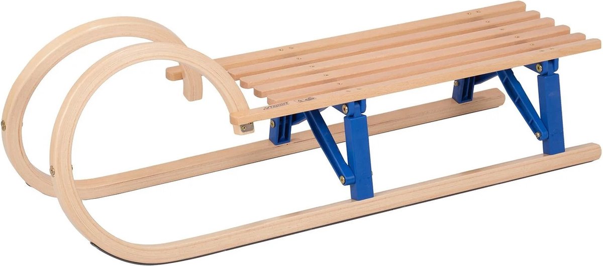 Colint VT Sport Opvouwbare Houten Slee Rodel 110cm Incl. Trektouw Traditionele slee met Boog Made in EU