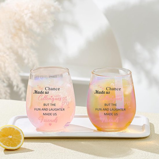 Cadeau d'adieu Verres à vin pour collègue Cadeau pour Nieuwe collègue Changement d'emploi Nouvel emploi Bonne Succes Cadeaux personnalisés pour meilleurs amis Femmes Hommes Verre à vin 480 ml