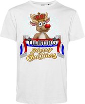 T-shirt kind Tilburg | Foute Kersttrui Dames Heren | Kerstcadeau | Willem 2 supporter | Wit | maat 128