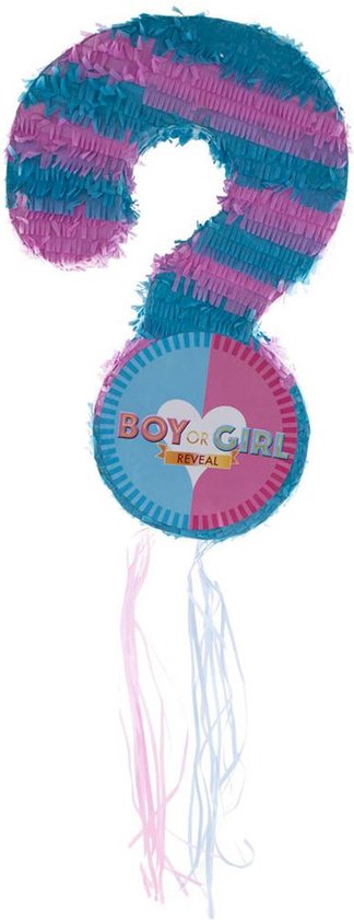 Funny Fashion Pinata van papier - Gender reveal boy/girl thema - 34 x 10 x 51 cm - Geboorte baby
