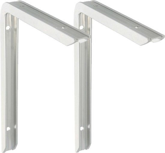 Amig - Wandplankbeugel - Plankbeugel - Plankhoek - Staal - Wit - Afmetingen: 500x325 mm - Maximaal aanbevolen gewicht: 185 kg
