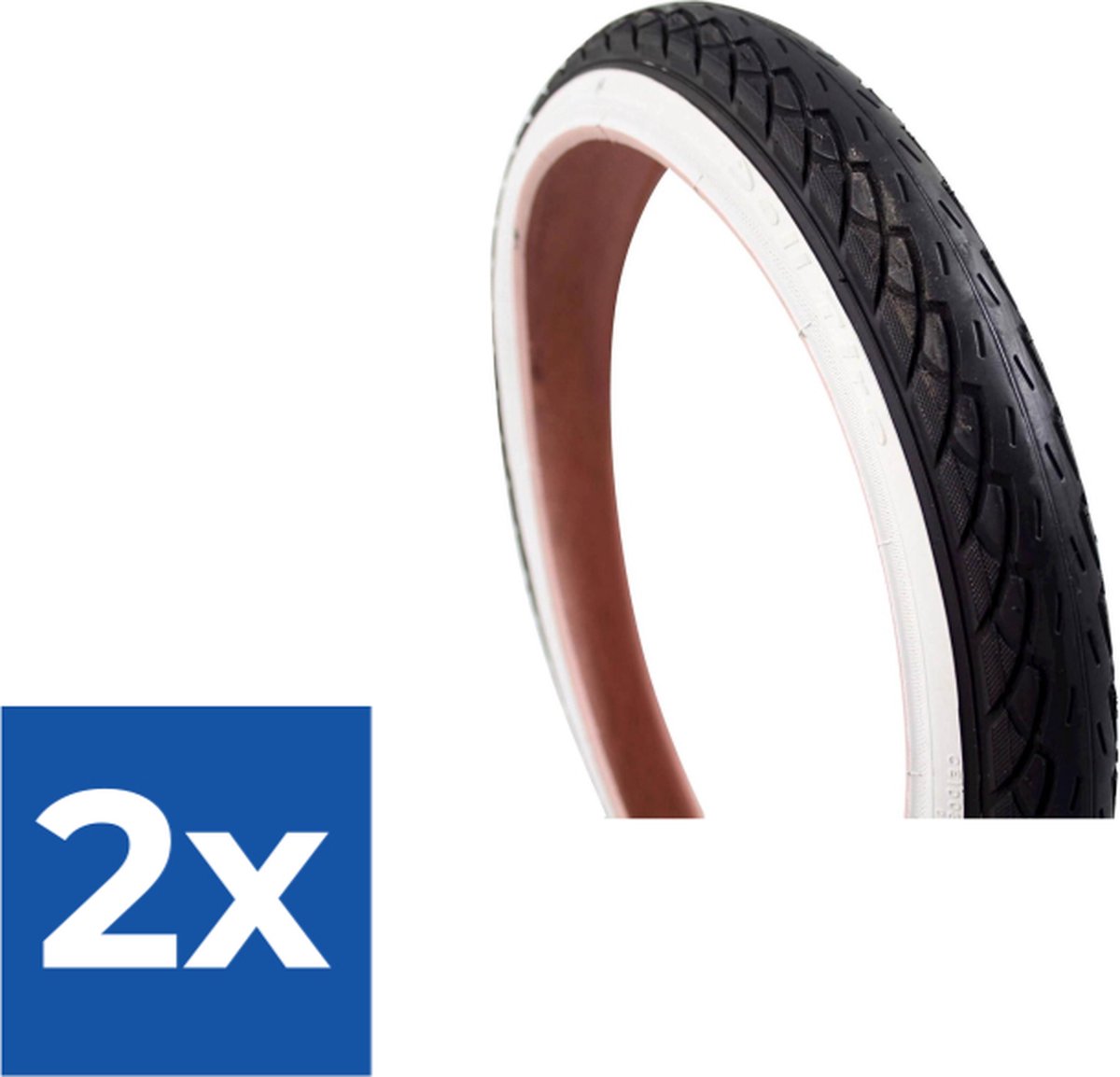Deli Tire Buitenband SA-206 16 x 1.75 zw wit - Voordeelverpakking 2 stuks