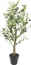 Kunst Olijfboom 80cm | Olijf Kunstplant | Kleine Neppe Olijfboom | Kunstplant voor Binnen | Valse Olijfboom