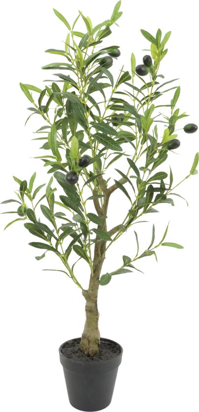 Kunst Olijfboom 80cm | Olijf Kunstplant | Kleine Neppe Olijfboom | Kunstplant voor Binnen | Valse Olijfboom