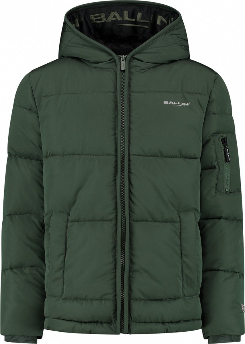 Ballin Amsterdam - Jongens Regular fit Jackets Padded - Forest Green - Maat 14