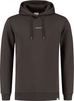 Purewhite - Heren Regular fit Sweaters Hoodie LS - Brown - Maat M