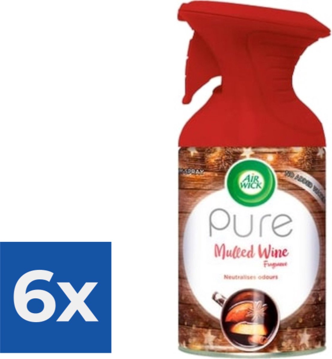 Airwick Pure Luchtverfrisser Spray - Mulled Wine - Voordeelverpakking 6 stuks