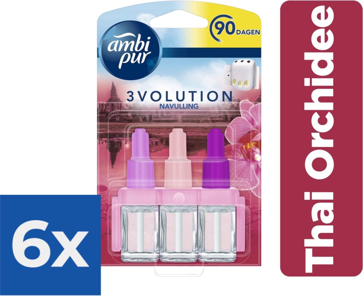 Goedkoopste Ambi Pur Electrische Luchtverfrisser 3Volution Navulling Thai Orchid - Voordeelverpakking 6 stuks