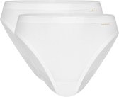 Bol.com Ondergoed 2-Pack dames Rio slip - 32282 - Hoog opgesneden dames slip - Biologisch katoen - M - Wit aanbieding