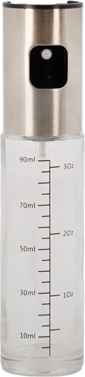 Intirilife Oliesprayer olieverstuiver , 100 ml sprayflessen met bakkwast, flessenborstel en olie trechter - Voor het doseren van olie of azijn op gerechten 4-delige set