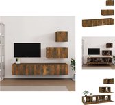 vidaXL Ensemble de meubles TV - Chêne fumé - Dessus - 30,5 x 30 x 30 cm - Milieu - 60 x 30 x 30 cm - Bas - 80 x 30 x 30 cm - Meuble