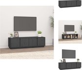 vidaXL Tv-meubel - Grenenhout - 140 x 40 x 40 cm - Grijs - Kast