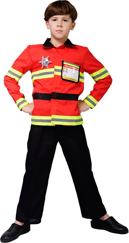 Costume de Pompiers enfant - Costume de pompier enfant - Déguisements - Costume de carnaval - Garçon - 7 à 9 ans