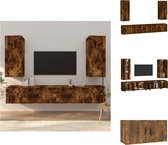 vidaXL TV-meubel X - Set van 6 - Gerookt Eiken - 40 x 34.5 x 100/80/40 cm - Kast