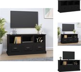 vidaXL TV-kast - Trendy - TV-meubel - 100 x 35 x 50 cm - Zwart hout - Kast
