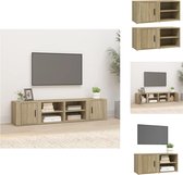 vidaXL TV-meubel - Sonoma eiken - 80 x 31.5 x 36 cm - Stevig materiaal - voldoende opbergruimte - Kast