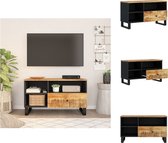 vidaXL TV-meubel Urban - Massief mangohout - 80 x 33 x 46 cm - Opbergruimte - Stabiele poten - Kast